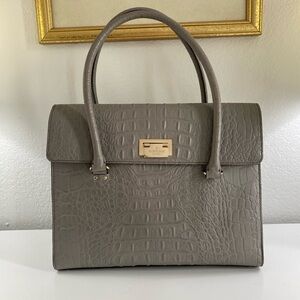 Kate Spade Taupe Crocodile-Embossed Satchel